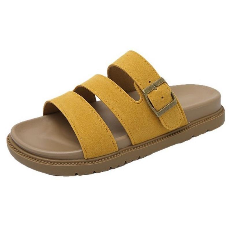 Модные шлепанцы на толстой подошве Модные летние новые шлепанцы с ремешком на одной пряжке Пляжные крутые шлепанцы Женские