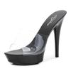 Candy Colors Wedding Shoes Woman Platform Sandals Summer Pvc Slides Waterproof 13Cm Nightclub Sexy High-Heeled Slippers Womensbh