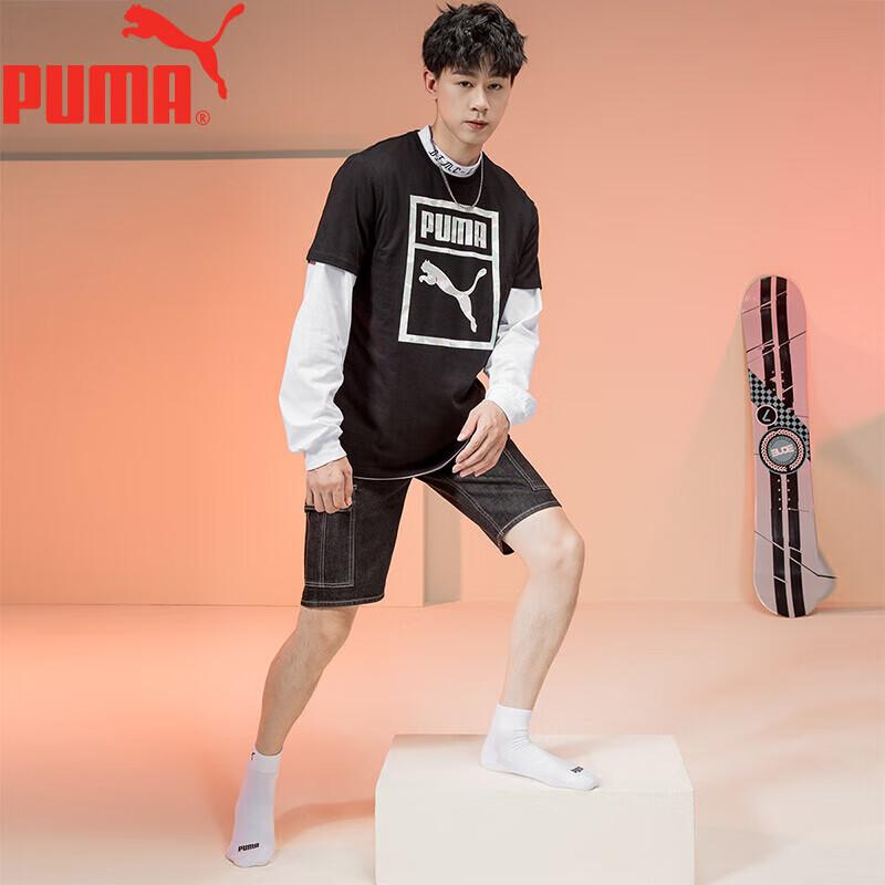 Puma Мужские повседневные спортивные хлопковые носки средней длины, упаковка из 3 пар, белый, один размер подходит всем