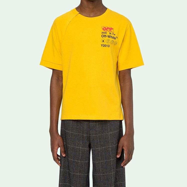 Off-White Industrial Y013 Short-Sleeve Recon Tee Yellow/Black Men Tops OMAA078F191850166010