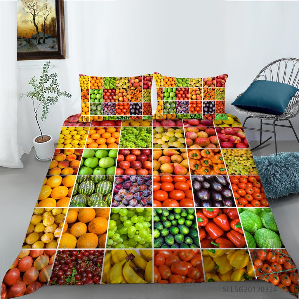 Quilt Cover Pillowcase Two Or Three Piece Fruit Digital Printing Polyester