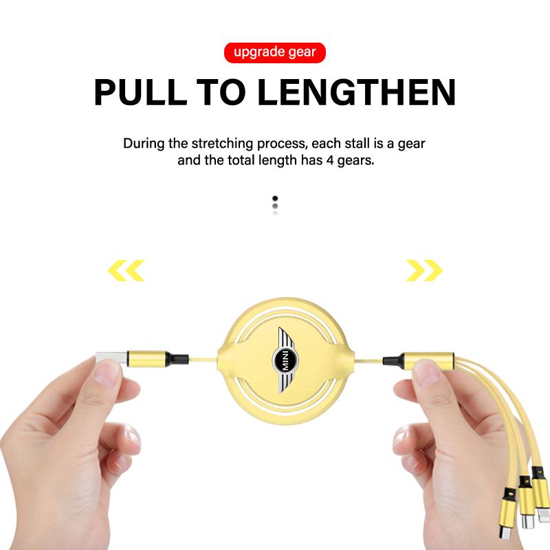 Кабель для зарядки 3 в 1 Micro USB Type C Мультизарядное устройство для Mini Cooper R50 R52 R53 R55 R56 R60 R61 F54 F55 F56 F60 Clubman