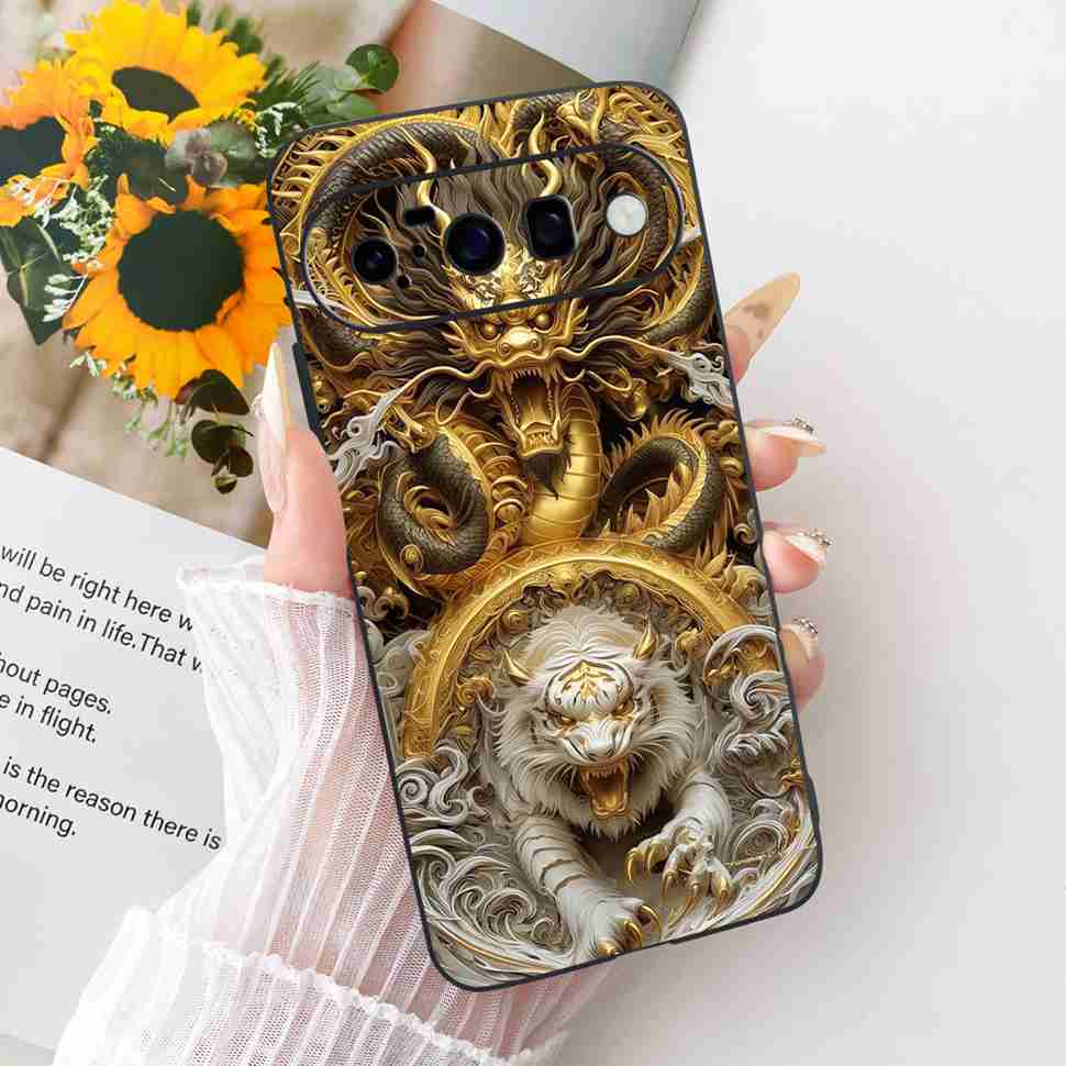 For Google Pixel 10 5G GK2MP Case Silicone TPU Black Cover For Google Pixel10 GLBW0 GL066 Retro Animal Cartoons Phone Cases Capa