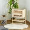 Wooden Cage for Hamsters and Mice, Play House with 5 Platforms, Ramp, Hinged Roof, Glass Window, Plastic and Bottom Shelf, 60x40x80 cm, Natural