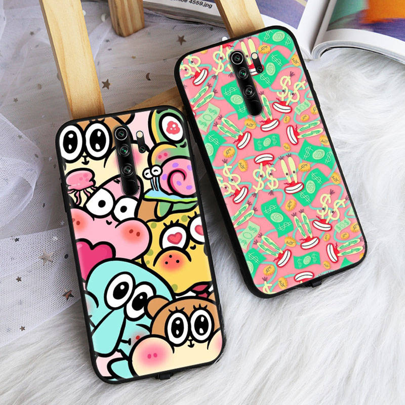 Черный чехол для Samsung Note 20 Lite S24 Ultra S23 A03 A05 A06 A11 A71 A15 A16 A13 A24 A25 A33 A52 A53 A50 M55 M35 Plus S-42 Губка Боб Друг