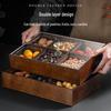 Элегантный деревянный ящик для хранения фруктов и закусок с крышкой и разделителями