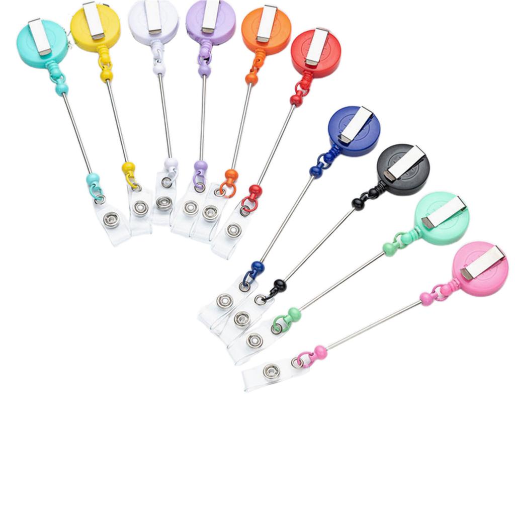 10pcsExpandable Beaded Keychain Metal Easy To Pull Buckle DIY Keyring Personalized Key Chain Adjustable Length Keyrings