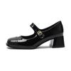 Grape Mother Studiolee Classic Versatile Round Head with Thick Heel Mary Jane Single Shoes Small Leather Shoes Women's Autumn and Winter