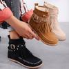Women Comfortable Zip Tassels Ankle Boots Women Designer Retro Outdoor Flat Short Boots Spring Autumn New Shoes for Women