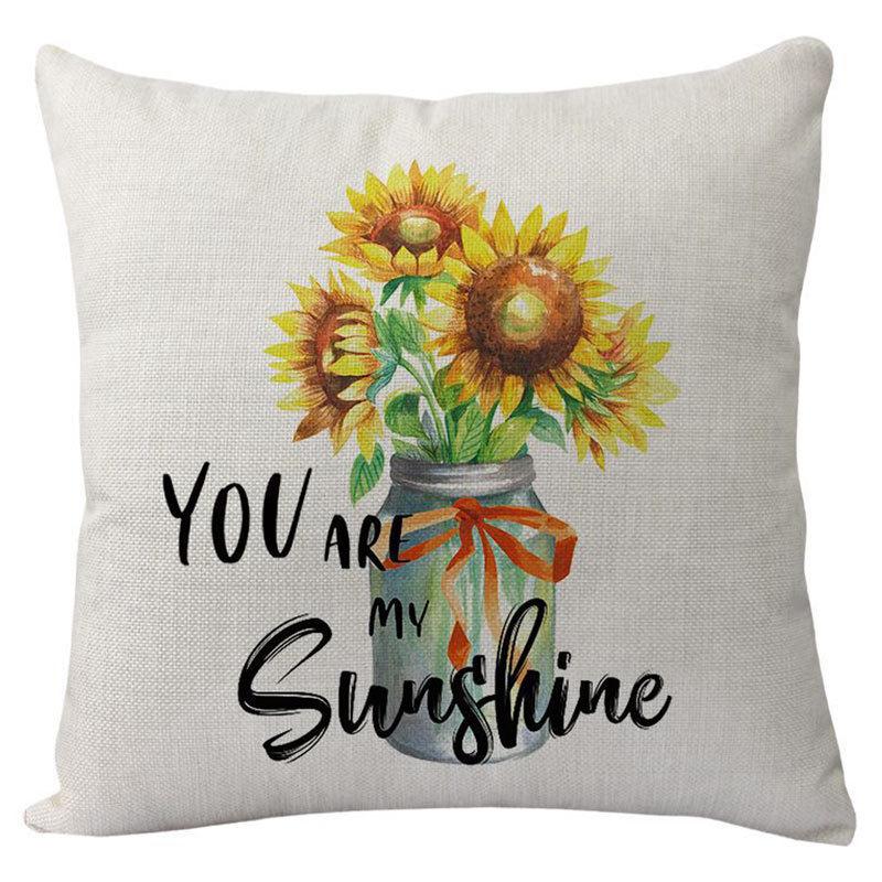 Pillow Cover Nordic Ins Pillow Summer Yellow Lemon Square Print Pillow Cover Cushion