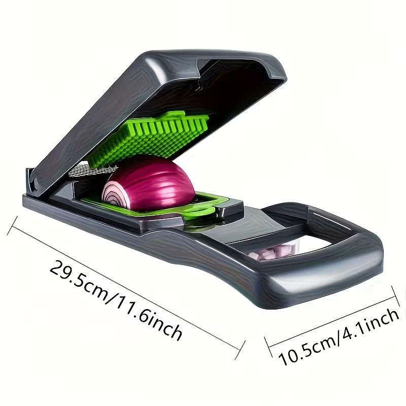 16 in 1 Vegetable Chopper Multifunctional Food Slicer Dicer with Interchangeable Blades Manual Kitchen Cutter for Onion Potato Carrot