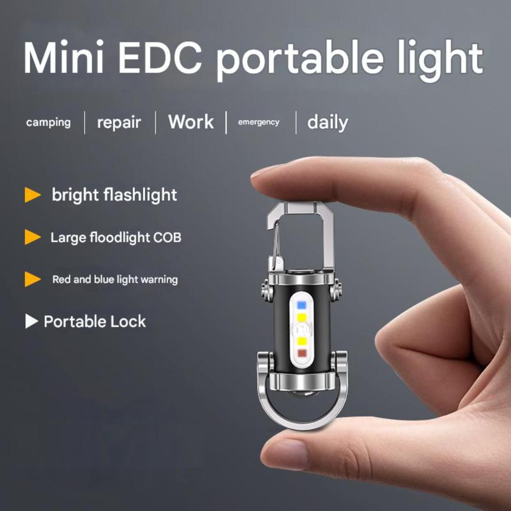 Ultra-Bright 1200 Lumens Mini USB Rechargeable LED Flashlight Keychain Portable Waterproof Camping Pocket Lamp for Outdoor