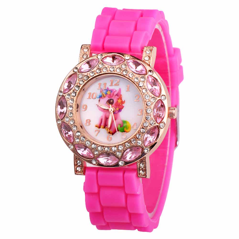 Gift Wrist Pattern Unicorn Casual Watch Cute Quartz Round Durable Girl Children Watchworld