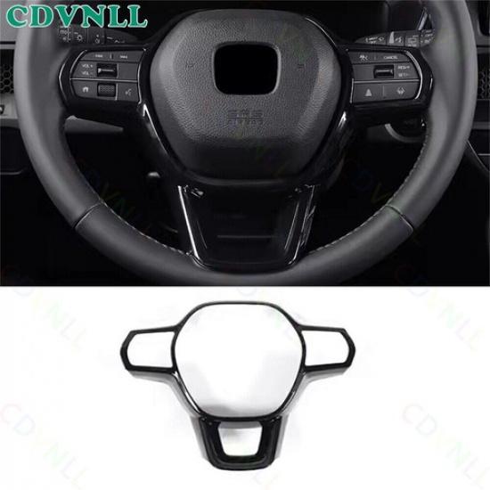Steering Wheel Border Panel Cover Trim 1PCS For Honda HRV -2024 Bright Black
