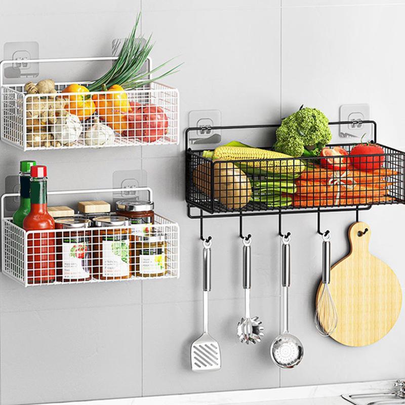 Многофункциональный органайзер для ванной комнаты, органайзер для туалетных принадлежностей, полка для ванной комнаты без дырокола, настенное крепление для хранения на кухне и в ванной