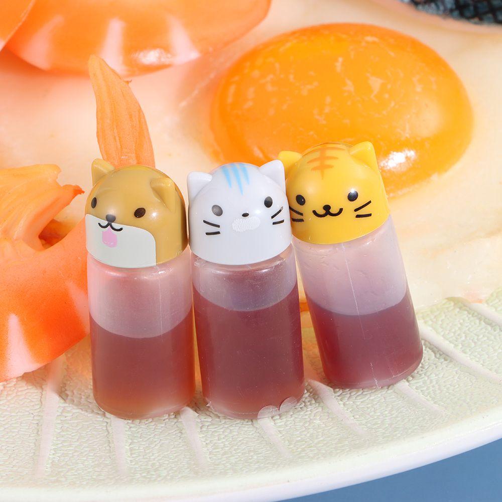 4PCS Lunch Box Cartoon Mini Kitchen Accessories For Bento Small Container Seasoning Sauce Bottle