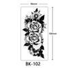 Women Sexy Temporary Tattoo Stickers Black Roses Pattern Full Flower Design Used for Arm Body Art Big Large Fake Tattoo Stickers