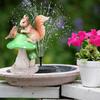 Yousheng Garden Squirrel Statue Resin Squirrel Sitting On Mushroom Figurine Bird And Squirrel Sculpture for Yard Lawn Decoration Housewarming Gift