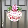 Yousheng День святого Валентина Декор Знак Деревянная дверь Подвесной знак с бантом Искусственная зелень Любовь Тематический настенный художественный знак для входной двери дома Внутри помещения