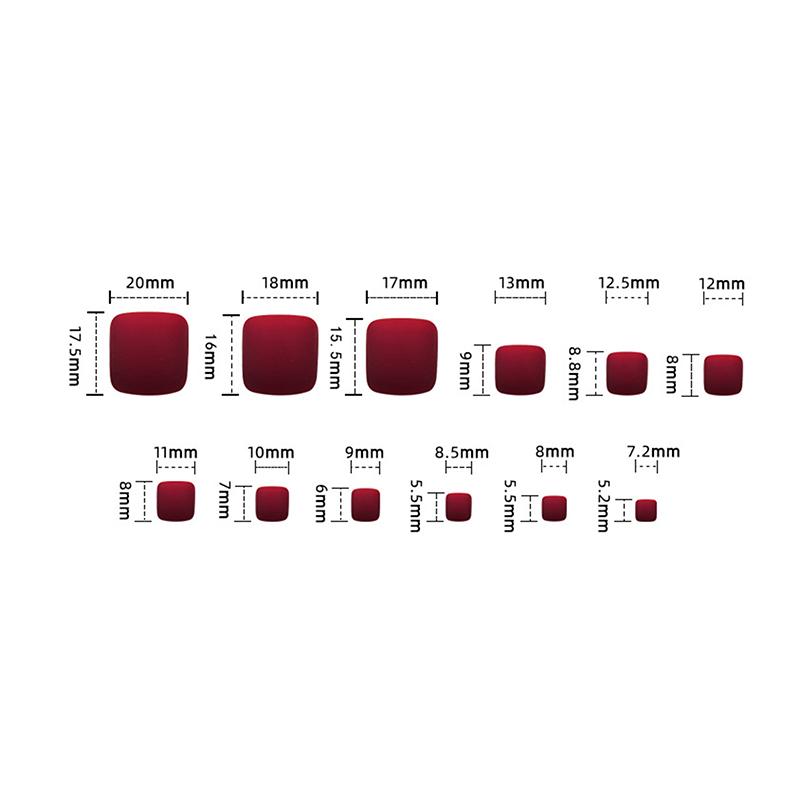 24 шт. Однотонные Квадратные Накладки для Ногтей Короткие Накладные Ногти на Ноги Акриловые Накладные Ногти на Ноги Полное Покрытие Искусственные Накладки для Удлинения Ног на Ногах