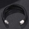 New Punk Style Stainless Steel Buckle Men's Bracelet  Leather Cord Charm Jewelry Bracelet Wristband