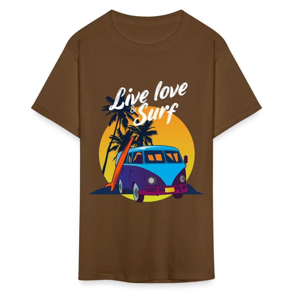 Футболка Live Love and Surf Футболка для любителя серфинга Закат на пляже Серфинг Размер S-6XL