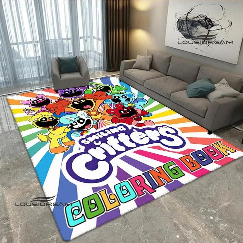 S-smiling critters Cartoon print carpet Non -slip carpet Yoga mat door mat photography props kitchen mat area rug birthday gift