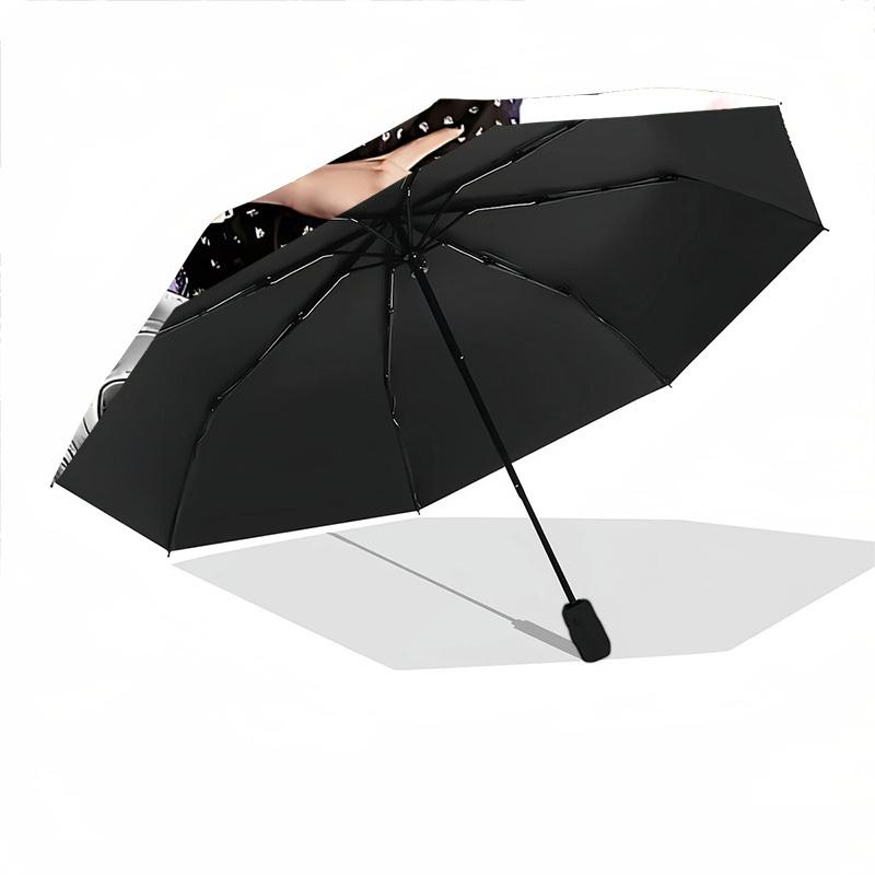 1pc Wednesday Automatic Folding Umbrella - Portable Collapsible Design, 8-Rib Iron Frame yy251209064