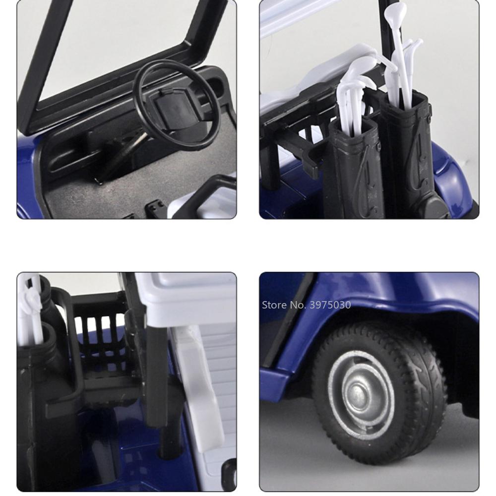 1/20 Scale Alloy Golf Cart Model Toys Metal Diecast Car Model High Simulation Pull Back Vehicle Toy Collection Boy Birthday Gift