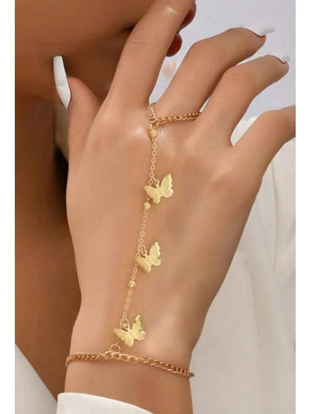 Кольцо и браслет Retro Love Chain Ring & Bracelet - Креативные европейские и американские ювелирные изделия с нишевым дизайном