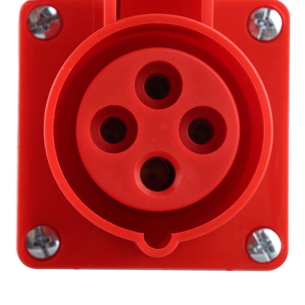 4 Pin 16A Industrial Power Connector 380‑415V 3P+E Industrial Plug 3Phase Rainproof Surface Mounted Power Distribution