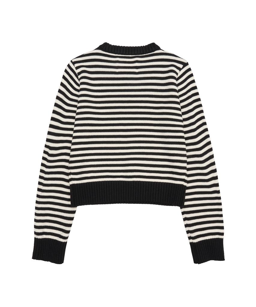 AMES-WORLDWIDE Basic Small Logo Stripe Knit Black