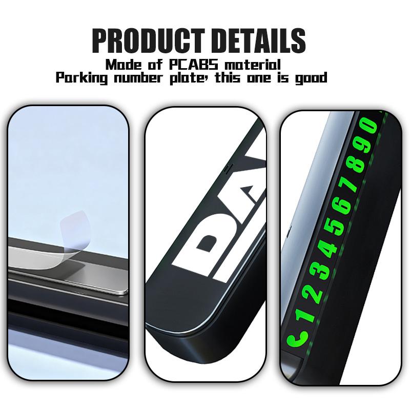 For DAF Car Temporary Parking Card Phone Number Plate Accessories XF 95 105 CF LF VAN CF XG 106XF CF85 Truck