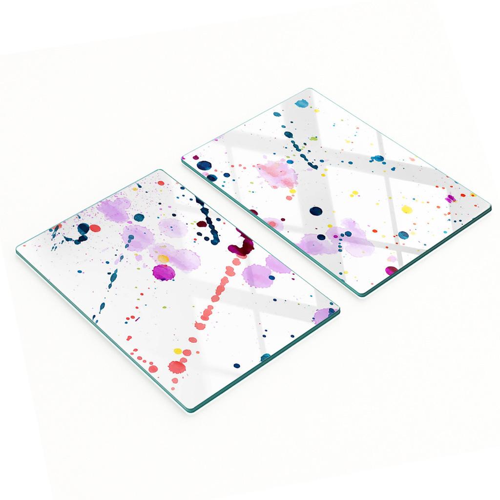 Durable and Stylish Glass Boards with Abstract Spot Pattern 2x40x52 cm