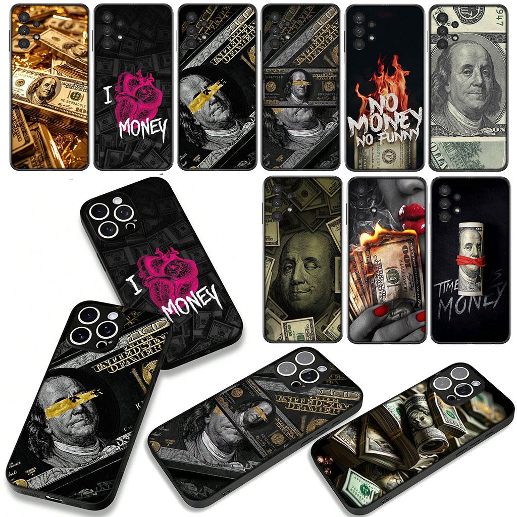 Золотой Денежный Чехол 100 D-Долларов для Samsung Galaxy A25 A37 A57 A12 A14 A31 A41 A50 A51 A70 A71 A72 A21S A04 M15 Note 20 9 8 10