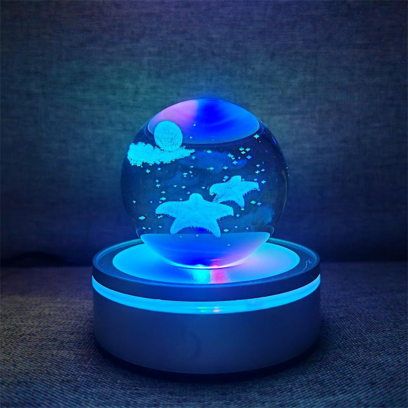 Солнечная система 3d хрустальный шар Хрустальный глобус Лазерная резка Хрустальный шар с шаровой подставкой Декоративные сферы планет Галактика Подарок на день рождения Украшения