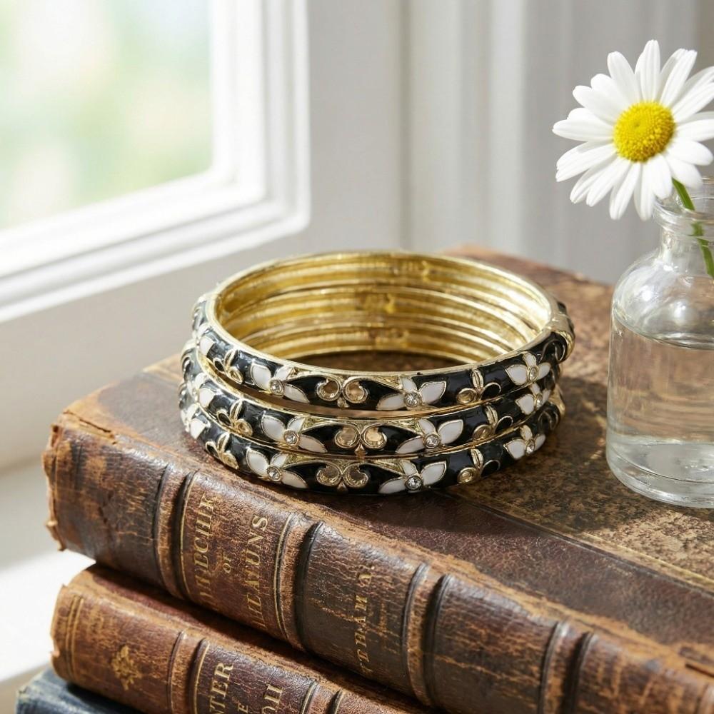 Traditional Vintage Cloisonne Bangle Floral Women's Hand Bracelet Jewelry Gifts