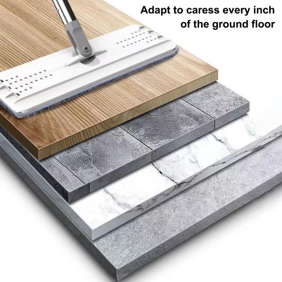 Double-Tank Barrel System Mop Bucket Set Self-Cleaning Mop with 6 Cleaning Cloth 360 Degree Rotating