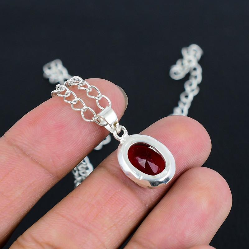 Подвеска из гранатового ограненного S-образного замка, изготовленная вручную из полированного серебра 925 пробы, с современным дизайном, подарок на свадьбу