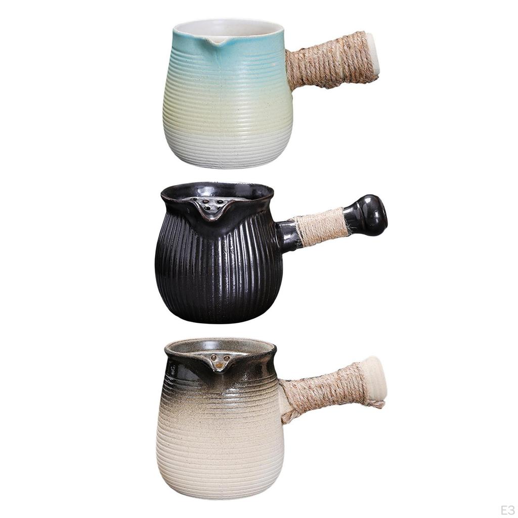 Чайник фарфоровый одинарный с боковой ручкой для кухни, пикника, кемпинга, отеля