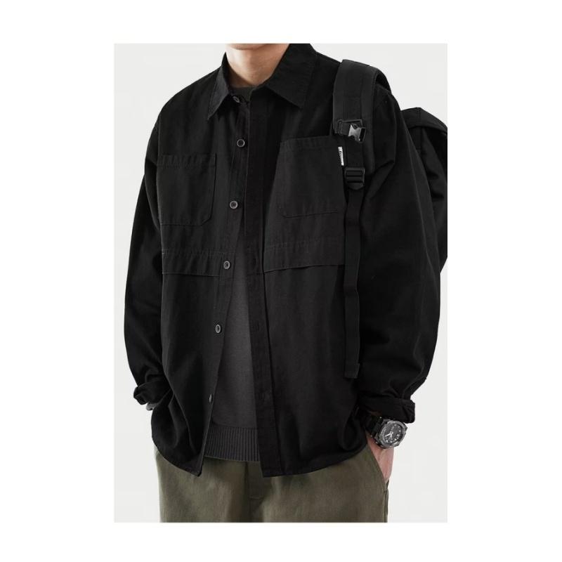 Мужская весенне-осенняя рабочая одежда, повседневная рубашка, рубашка большого размера с длинным рукавом