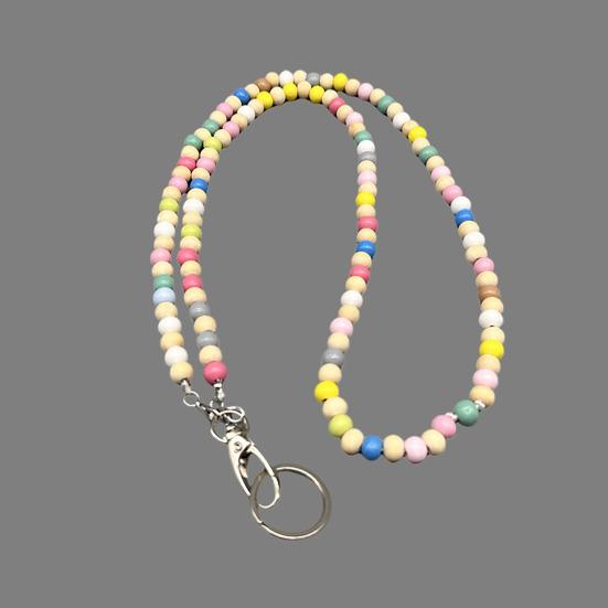 Красочные деревянные бусины учитель шнурок держатель удостоверения личности выдвижной значок катушка ключи очки