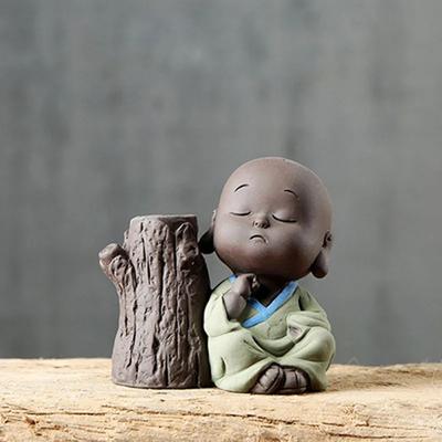 Чайные фигурки маленьких монахов, Креативные аксессуары для подноса, Украшение для дома, Мини-гидропонная ваза, 8 стилей на выбор