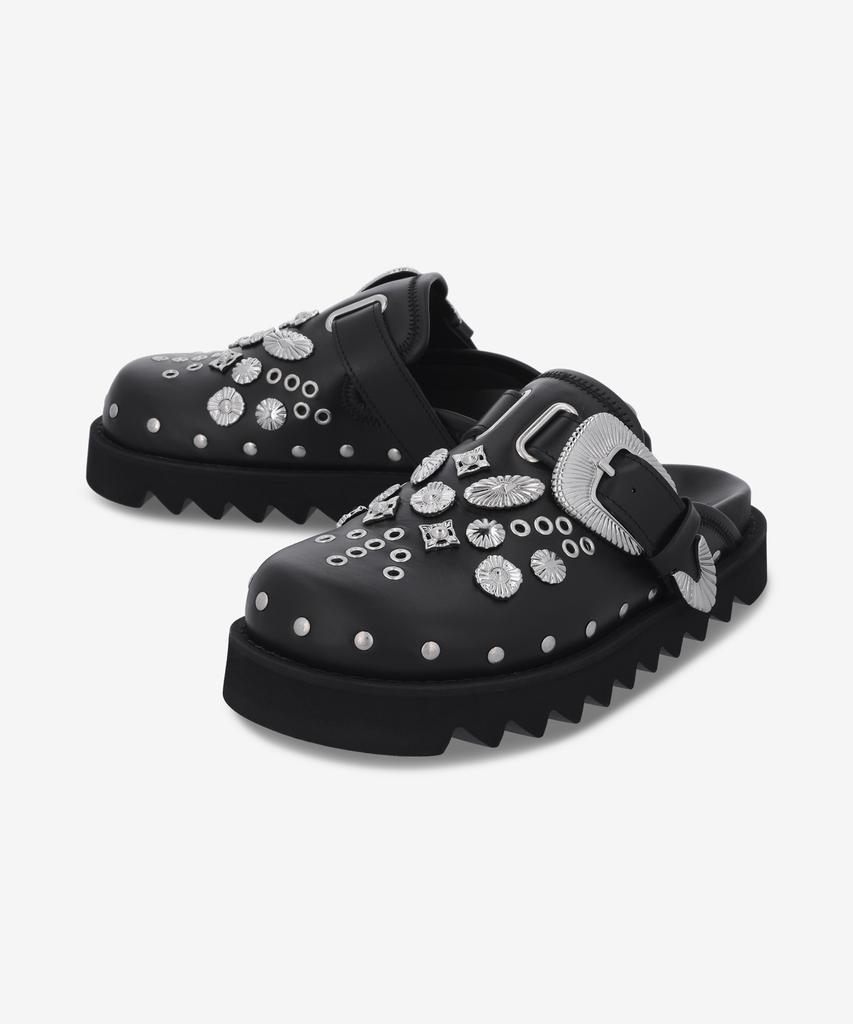 Toga [Toga Pulla] Eyelet Metal Sabo Slide - Black / Aj1058Black
