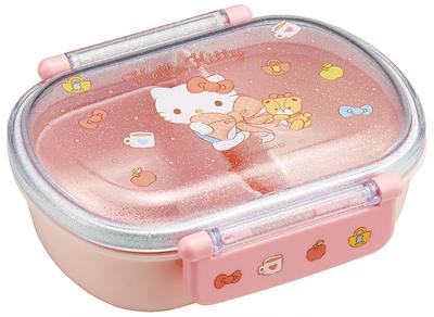 Обед для скейтера 1 с основными блюдами Fluffy Kids антибактериальный Сделано в Sanrio Hello Kitty Big Girls QAF2BAAG Детская коробка, ярусная, 360 мл, (Боковой контейнер),
