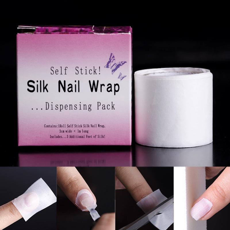 1 рулон шелка для ремонта ногтей УФ-гель для наращивания волокна Инструменты для французского маникюра Формы для ногтей Наращивание Кончики Клейкие наклейки Защита ногтей