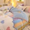 Rainbow Theme Plush Duvet Cover Fluffy Soft Boys Girls Luxury Queen Quilt Cover Winter Warm Letter Print Bedding No Pillowcase