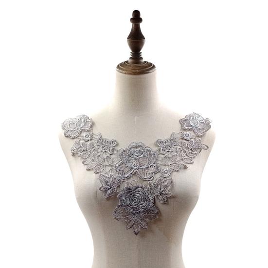 Embroidered Lace Collar for Women Trim Embroidered Applique Neckline Hollow Out Lace Collar