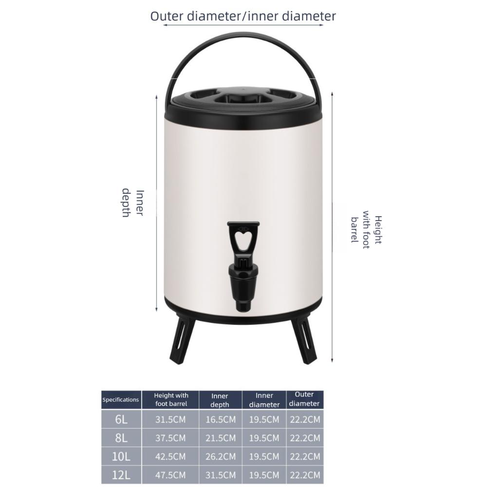 Hot Cold Insulated Milk Tea Bucket Large-capacity Heat Preservation Barrel