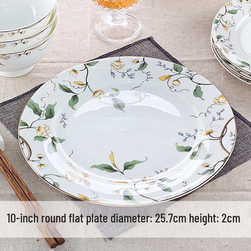 7-Inch Round Bone China Porcelain Plate - Chinese Style Tableware